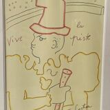 Lithograph, Long Live the Track, Jean Cocteau