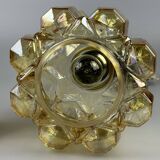 60er 70er Jahre Deckenlampe Glashütte Limburg Germany Glas & Messing Space