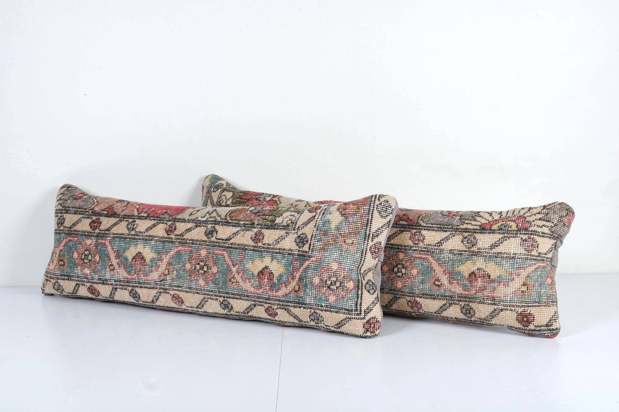 Set of 2 vintage Turkish cushion covers 30x89 cm