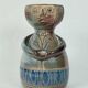 Vintage anthropomorphic stoneware photophore vase in the style of Sébastien Claramunt Pouchain.