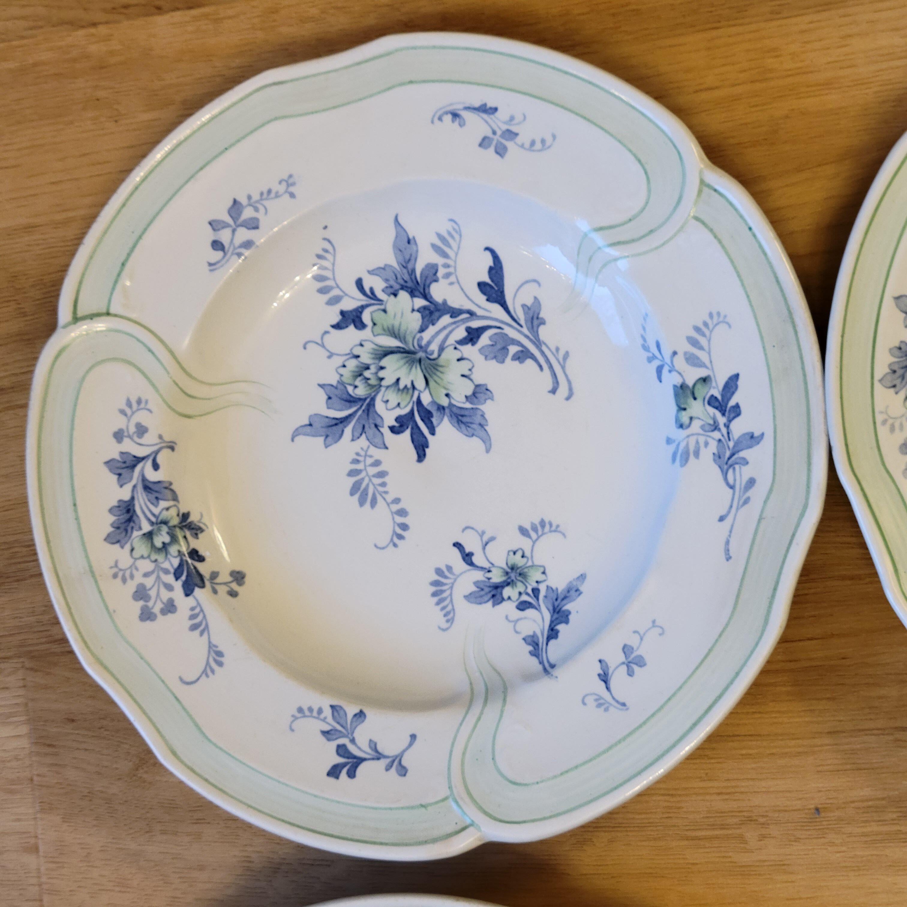 9 old K&G Lunéville hollow plates Regency model