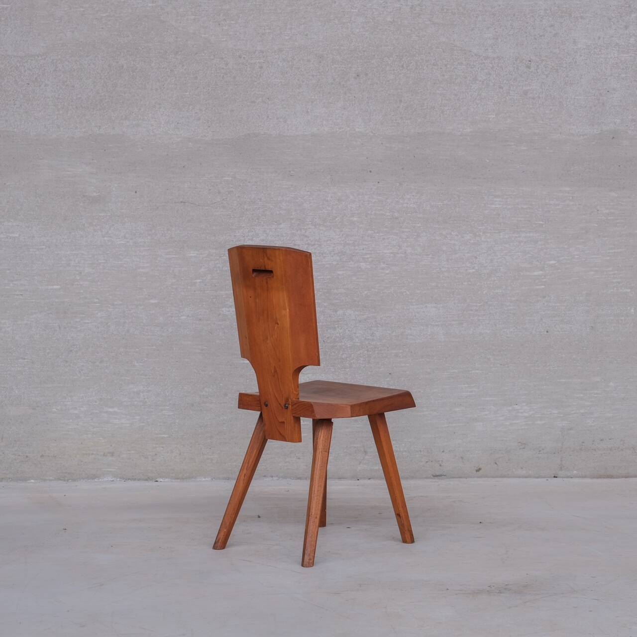 Set of 8 Pierre Chapo S28 Mid-Century French Elm Dining Chairs