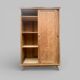 Vintage wardrobe with compass legs in raw wood, sliding doors, 1960s