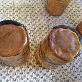 Series of 6 amber glasses