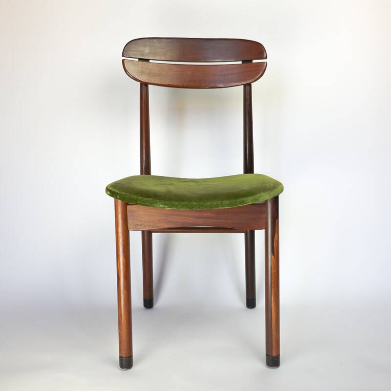 Green velvet dining chairs (set of 6)