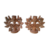 Terracotta candlesticks