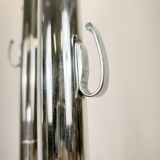 Lampadaire dimmable avec porte-manteau en laiton chromé