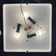 Very large vintage square Holophane wall light or ceiling light.