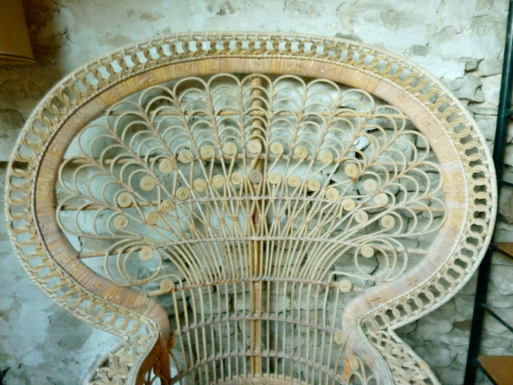 Emmanuelle armchair in rattan of the 1970s