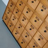 Dutch Beech Industrial Apothecary / Workshop Cabinet, circa 1950s