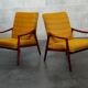 Pair of armchairs Jiri Jiroutek bouclette Yellow 1960