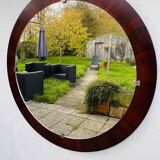 Round mirror in rosewood