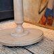 Light wood floor lamp with Art Deco wooden shelf