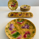 Barbotines: Ceramic dessert service from Sarreguemines.