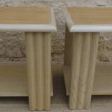 2 bedside tables or modern sofa ends on casters