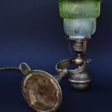 Lampe de table à cardan en laiton antique, style navire de la marine, en laiton massif - Applique murale