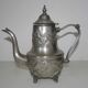 Old teapot "Le Cheval" and milk pot (SBA Fez) in silver metal