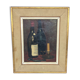 Still life with bottles of wine and candle district XX century