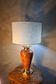 lamp, deluxe, vintage light from 1975 to 80, faux wood new lampshade