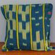 Housse de coussin en tissu baoulé bleu