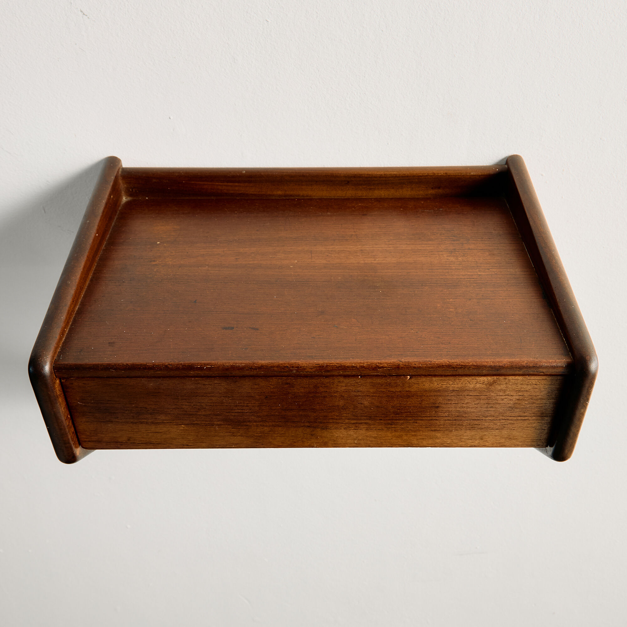 Floating bedside table in teak by Sigfred Omann for Ølholm Møbelfabrik