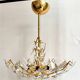 Rafael Tormo 6-light chandelier in gold metal and transparent tassels
