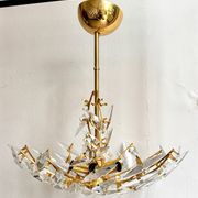 Rafael Tormo 6-light chandelier in gold metal and transparent tassels