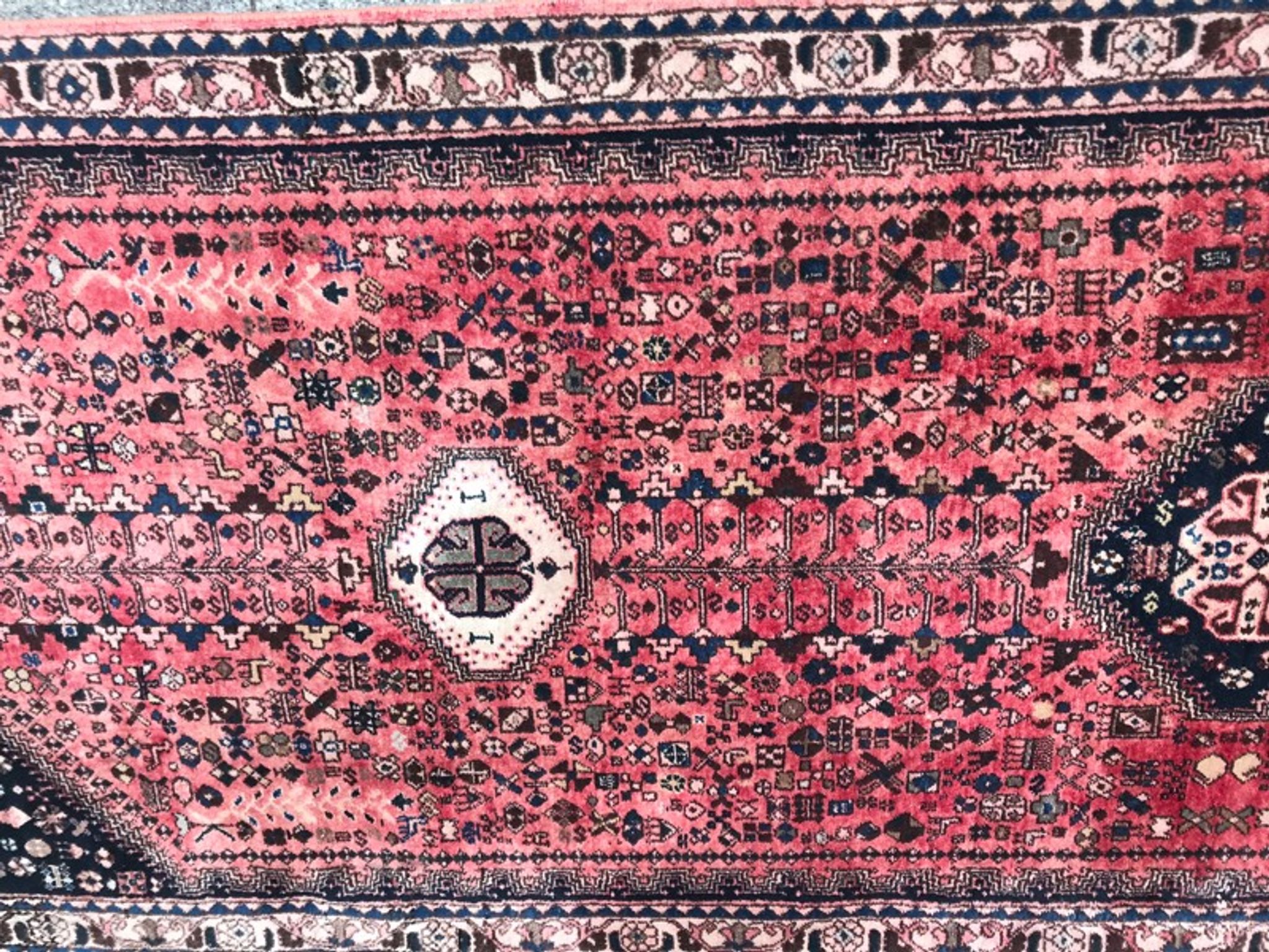 Abadeh rug Persian hand made vintage