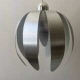 Flower pendant in brushed metal, design 1970