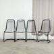 4 black wire metal chairs