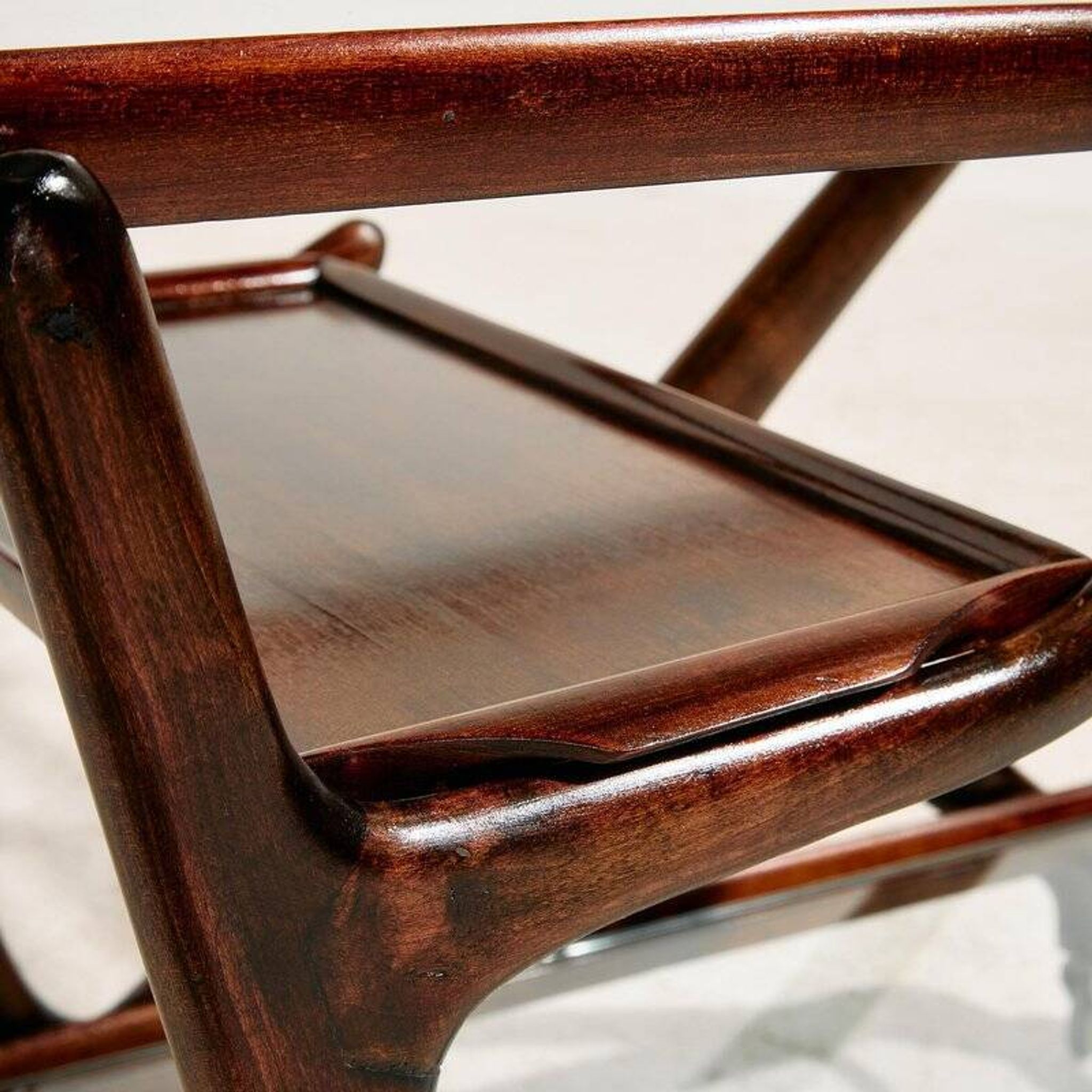 Alder Wood Trolley by Cesare Lacca for Cassina, 1950s