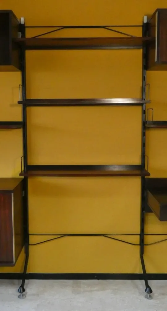 Modular library Urio in teak by Ico & Luisa Parisi for MIM, Rome, 1960s.