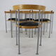 Set of 6 dining chairs by Börge Lindau for Bla Station Sweden 1990s