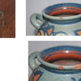 Vase ancien en terre cuite émaillée  art nouveau  « Paul Jacquet »