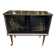 Illuminated bar cabinet Hollywood Regency black and gold 1970