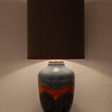 XXL Mid-Century Modern grey and orange ceramic table lamp Carstens Tönnieshof