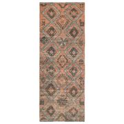 Vintage Turkish Oushak Handmade Wool Cotton Orange Runner Rug 107x290