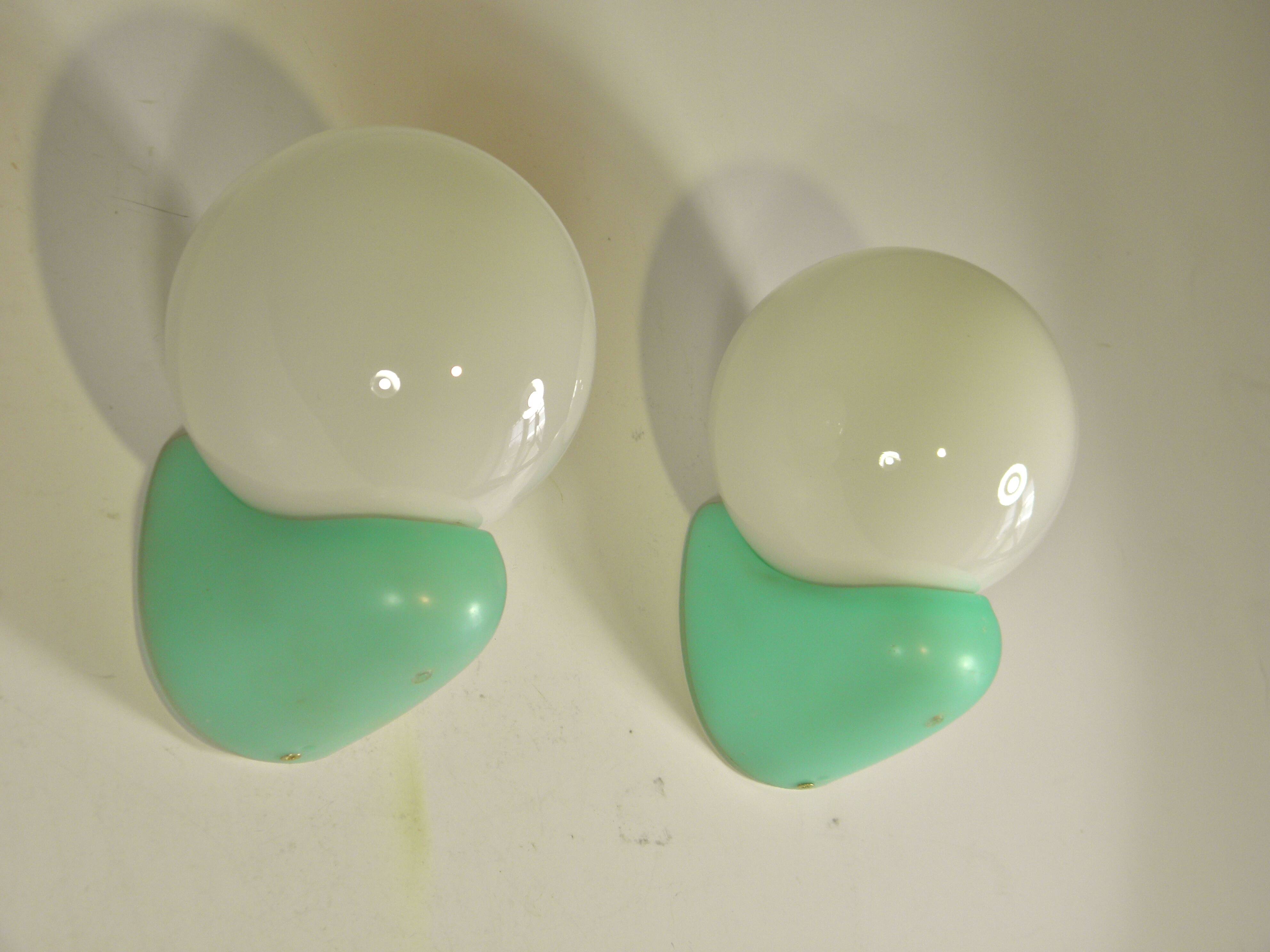 Pair of spherical wall lights - 1970s design