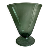 Italian Médicis neo-classical vase design 1960 in XXL blown green glass.