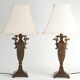 Chinoiserie Faux Rattan Amphora Table Lamps by Aneta, Sweden 1980's