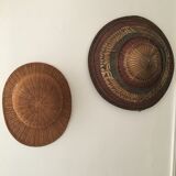 Asian straw and rattan hat