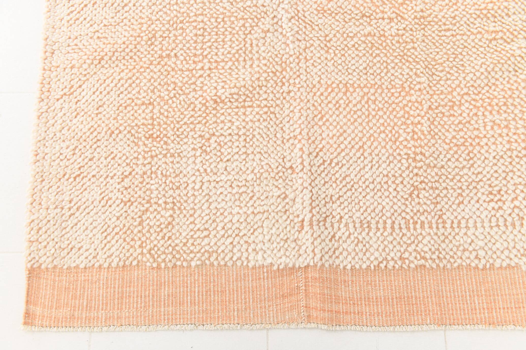8x10 Pale Orange Beige Handmade Vintage Oushak Rug