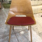 Chair Tonneau de Guariche wooden feet