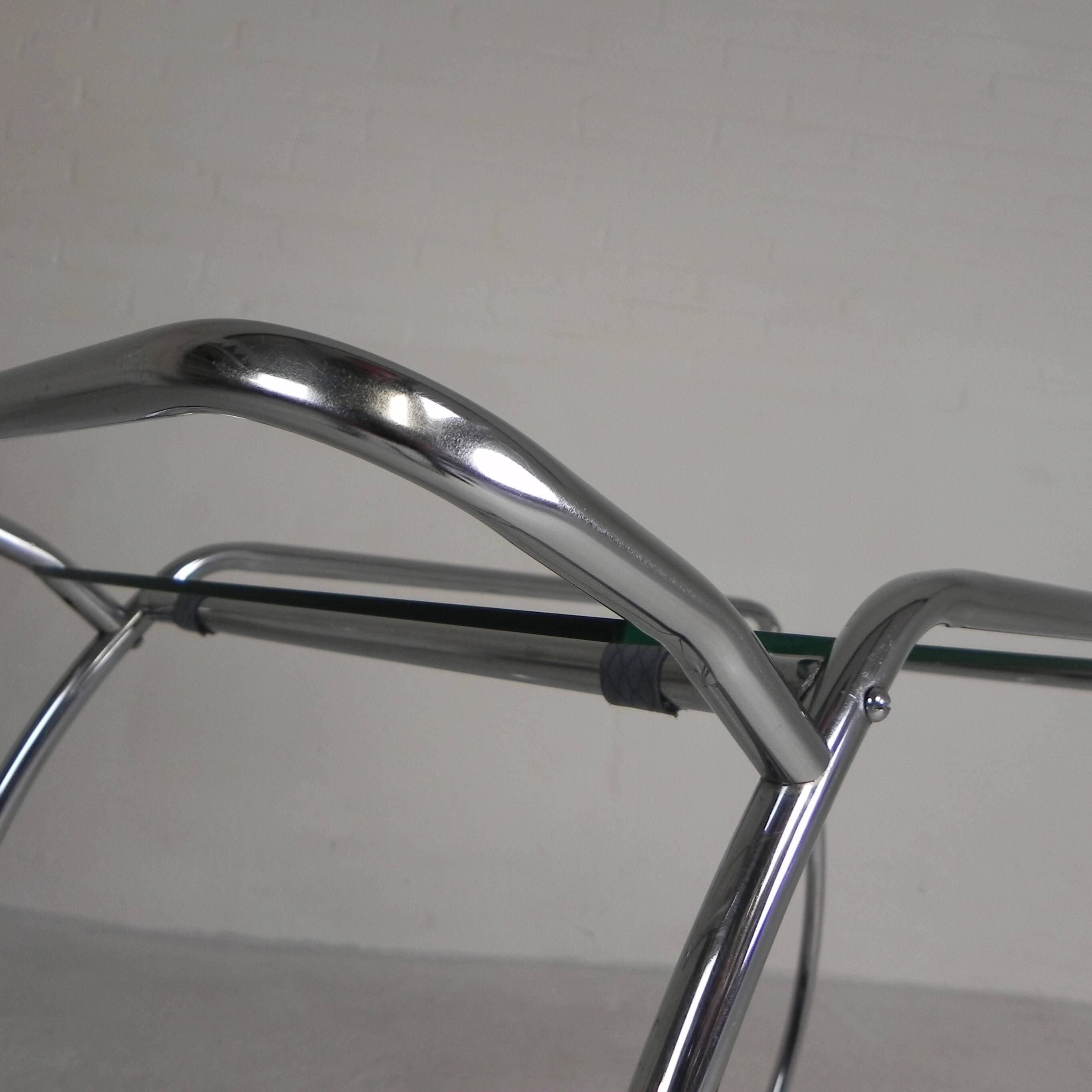 Art Deco trolley, chrome serving cart, 1950s