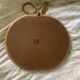 Vintage 1960s apple mirror, rattan, wicker, bamboo - 32 x 35 cm