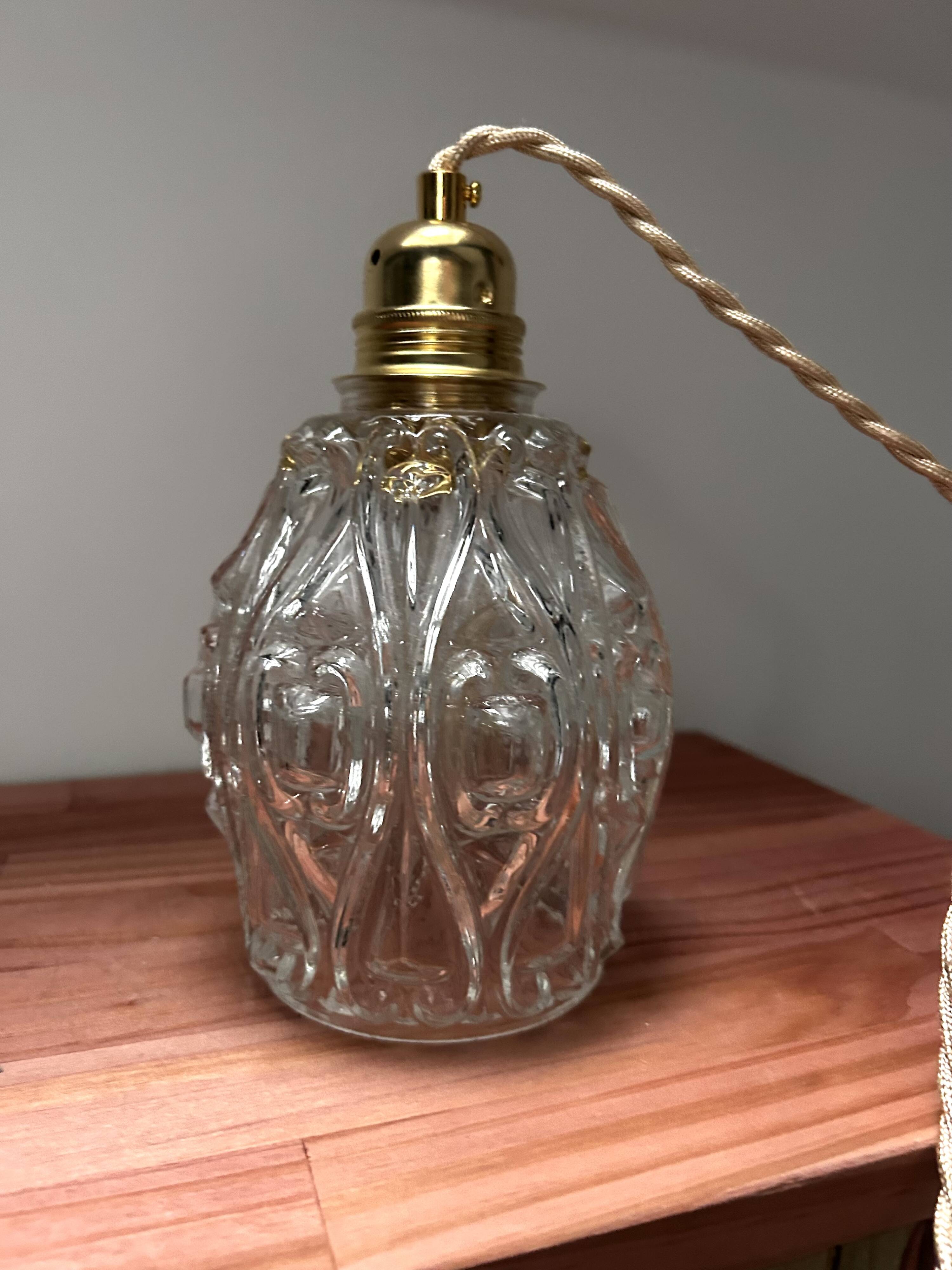 Vintage chiseled glass lamp