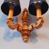 Pair of 1930s wall lights in neo-classical style gilded wood