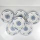 Set of 6 Blue Flowers dessert plates, KG Lunéville