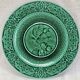 3 fruit plates Sarreguemines majolica shaded enamel Rubelles