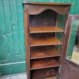 Showcase 1 door with 3 sides walnut windows louis xv style
